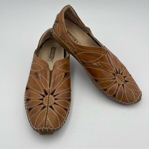 Pikolinos Jerez-SZ 38/8-Brandy Skimmer Flat Shoes-MSRP $175 -USED NO BOX